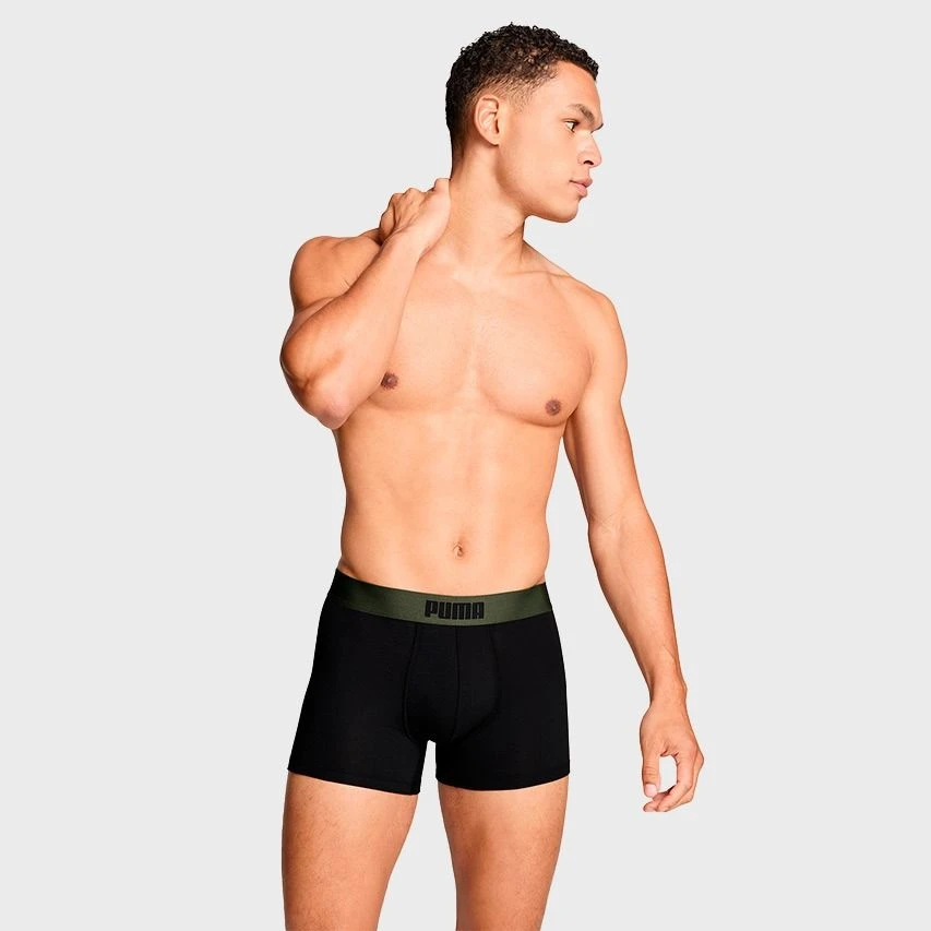 PUMA 2-pack Boxers Everyday Placed Logo Zwart & Groen 2 PUMA 2-pack Boxers Everyday Placed Logo Zwart & Groen - Afbeelding 2
