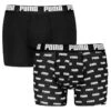 PUMA 2-pack Boxers Everyday Logo Print Zwart