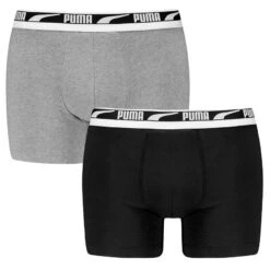 PUMA 2-pack Boxers Everyday Multi Logo Zwart & Grijs
