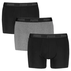 PUMA Comfort Stretch 3-pack Boxers Zwart & Grijs
