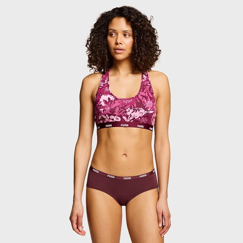 PUMA Dames 3-pack Hipsters Printed Paars & Roze 3 PUMA Dames 3-pack Hipsters Printed Paars & Roze - Afbeelding 3