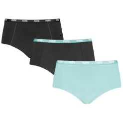 PUMA Dames 3-pack Mini Boxershorts Zwart & Blauw