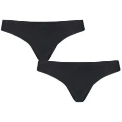 PUMA Dames 2-pack Microfiber Strings Seamless Zwart