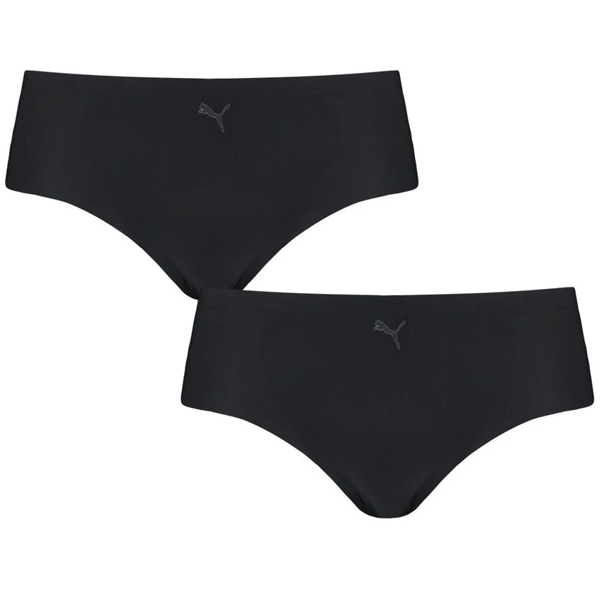 PUMA Dames 2-pack Microfiber Hipsters Seamless Zwart 1 PUMA Dames 2-pack Microfiber Hipsters Seamless Zwart