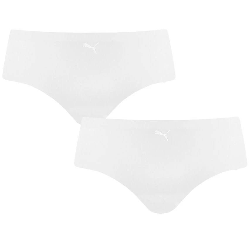 PUMA Dames 2-pack Microfiber Hipsters Seamless Wit 1 PUMA Dames 2-pack Microfiber Hipsters Seamless Wit