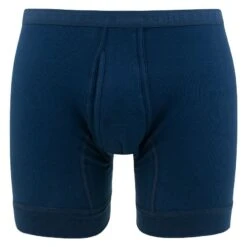 Schiesser Feinripp Long Boxer Blauw