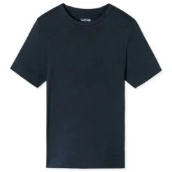 Schiesser Mix + Relax O-hals Pyjamashirt Donkerblauw