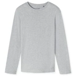 Schiesser Mix + Relax O-hals Pyjamashirt Longsleeve Grijs