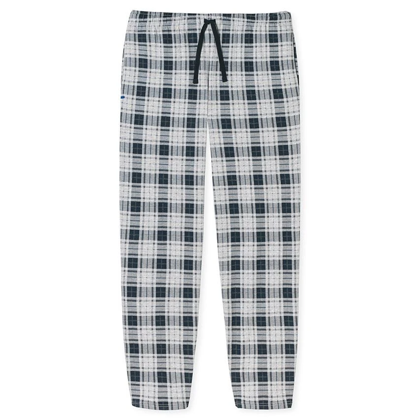 Schiesser Mix + Relax Pyjamabroek Check Grijs & Blauw 1 Schiesser Mix + Relax Pyjamabroek Check Grijs & Blauw