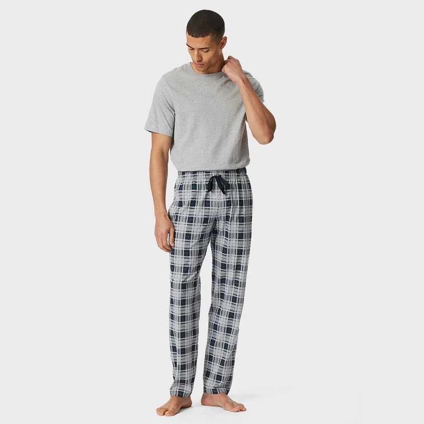 Schiesser Mix + Relax Pyjamabroek Check Grijs & Blauw 4 Schiesser Mix + Relax Pyjamabroek Check Grijs & Blauw - Afbeelding 4