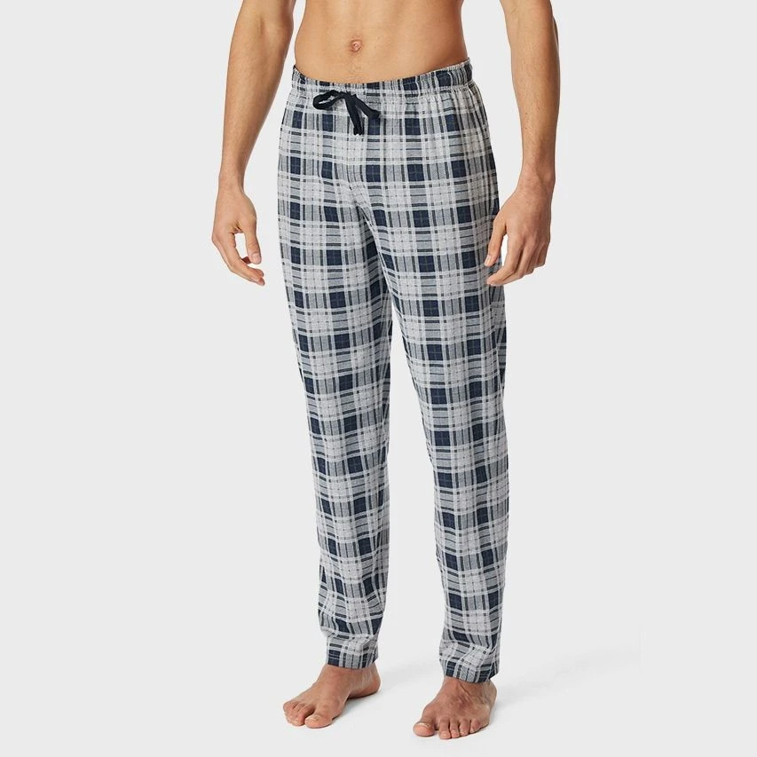 Schiesser Mix + Relax Pyjamabroek Check Grijs & Blauw 2 Schiesser Mix + Relax Pyjamabroek Check Grijs & Blauw - Afbeelding 2