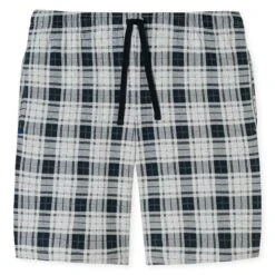 Schiesser Mix + Relax Pyjamabroek Kort Check Grijs & Blauw