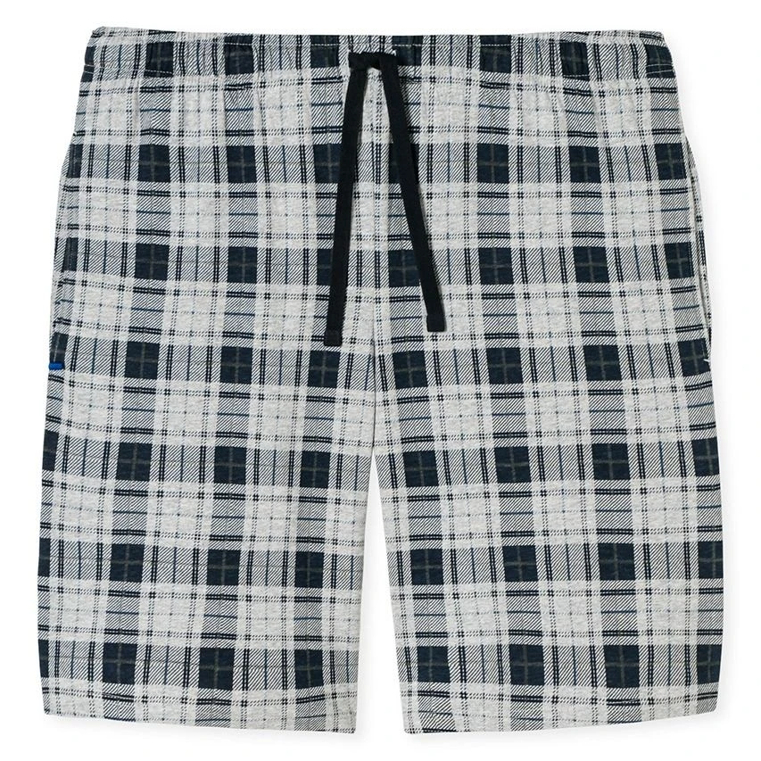 Schiesser Mix + Relax Pyjamabroek Kort Check Grijs & Blauw 1 Schiesser Mix + Relax Pyjamabroek Kort Check Grijs & Blauw