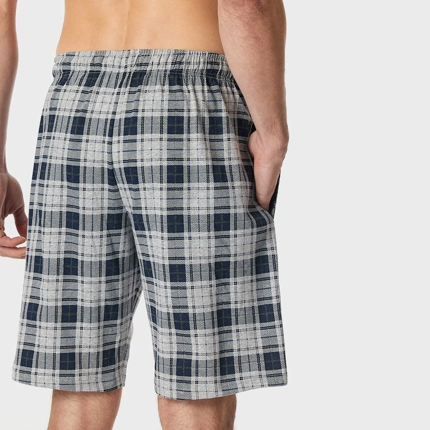 Schiesser Mix + Relax Pyjamabroek Kort Check Grijs & Blauw 4 Schiesser Mix + Relax Pyjamabroek Kort Check Grijs & Blauw - Afbeelding 4