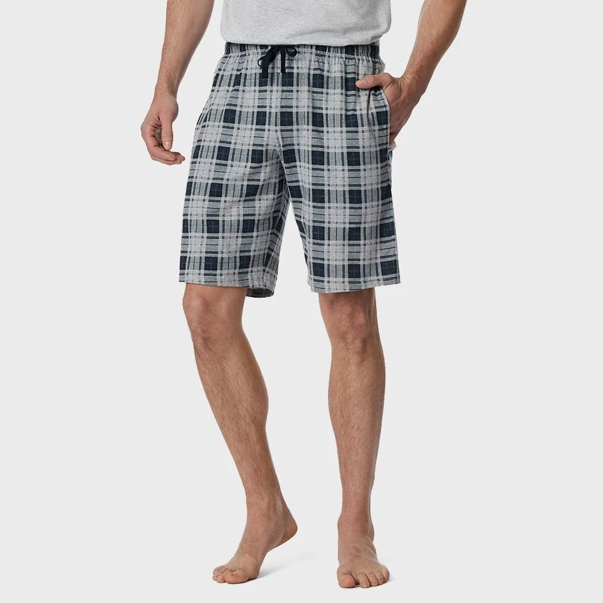 Schiesser Mix + Relax Pyjamabroek Kort Check Grijs & Blauw 2 Schiesser Mix + Relax Pyjamabroek Kort Check Grijs & Blauw - Afbeelding 2