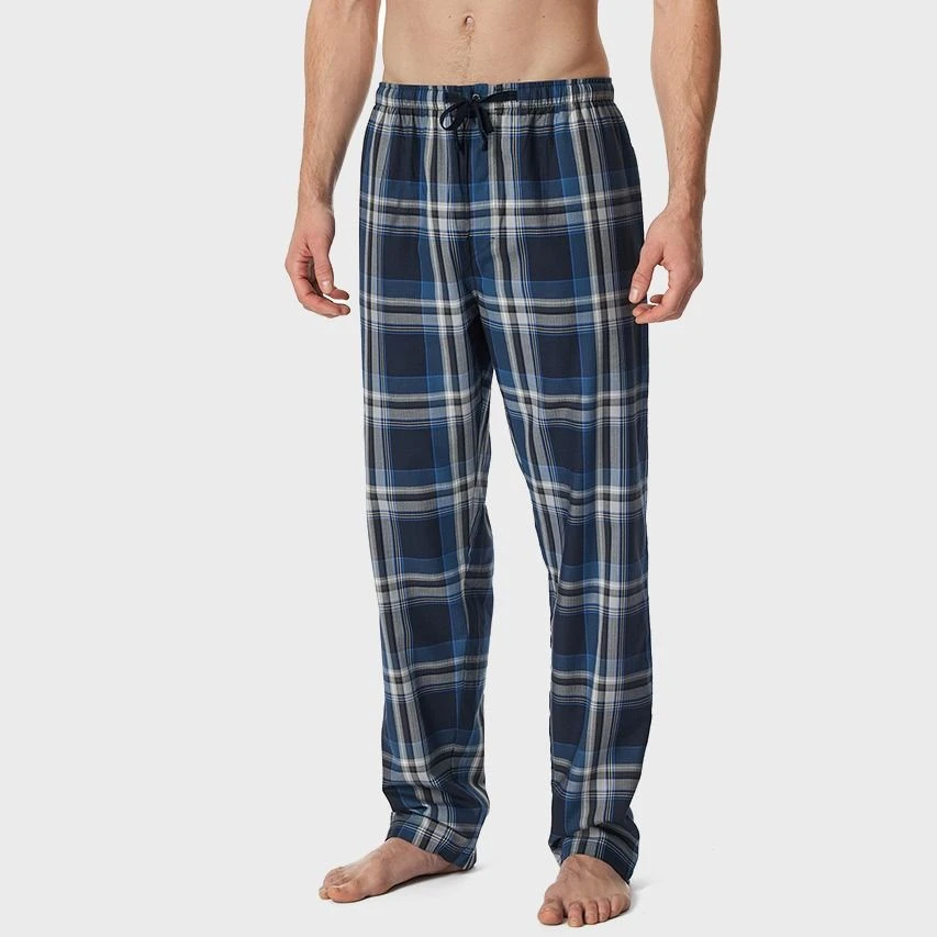 Schiesser Mix + Relax Woven Pyjamabroek Check Blauw 2 Schiesser Mix + Relax Woven Pyjamabroek Check Blauw - Afbeelding 2