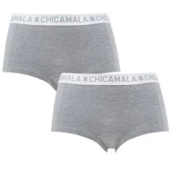 Chicamala Dames 2-pack Mini Boxershorts Basic Grijs